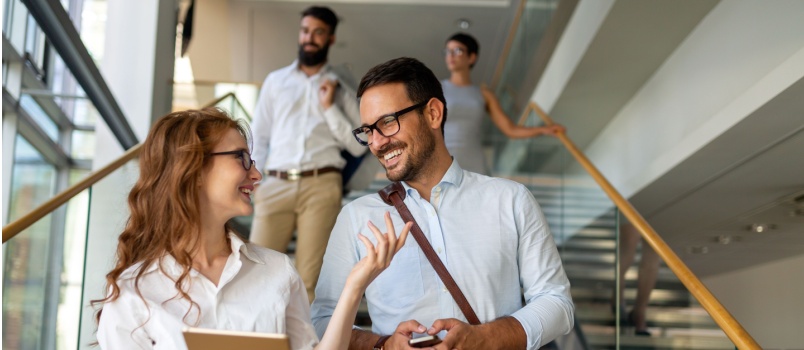 Business people having fun time