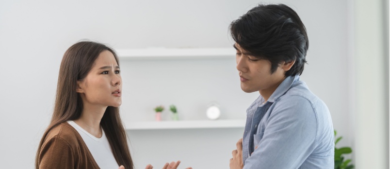 Young couple having problem