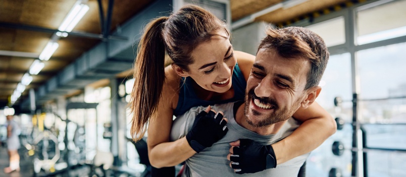 Happy athletic couple