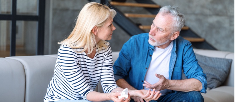Young couple having disagreement
