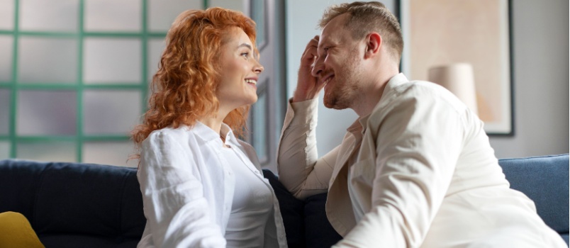 Romantic European couple