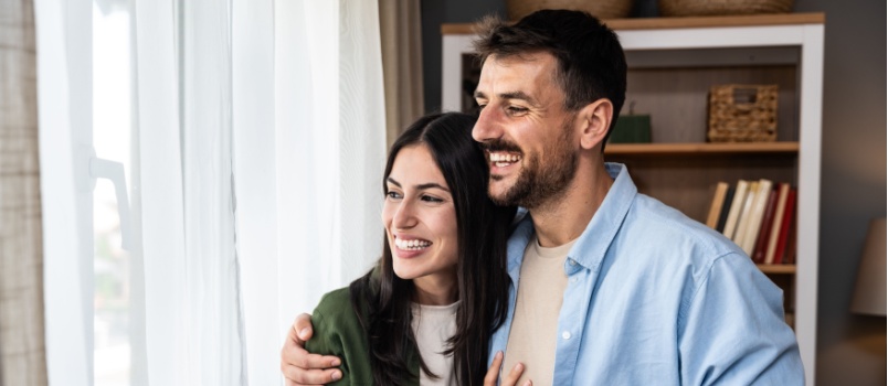 Young couple having romantic moment