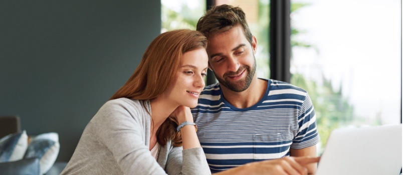 Young couple planning finance