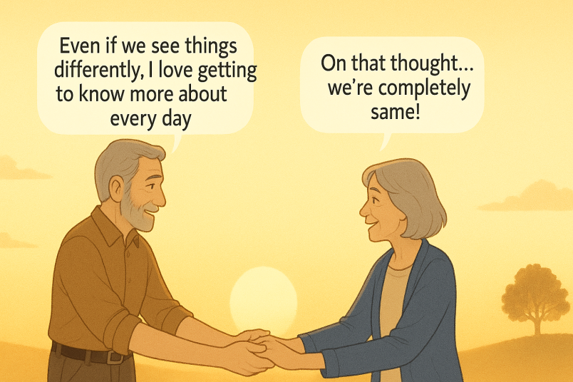 Couple holding hands