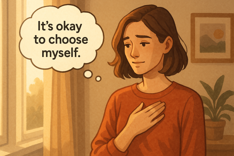 Woman choosing herself