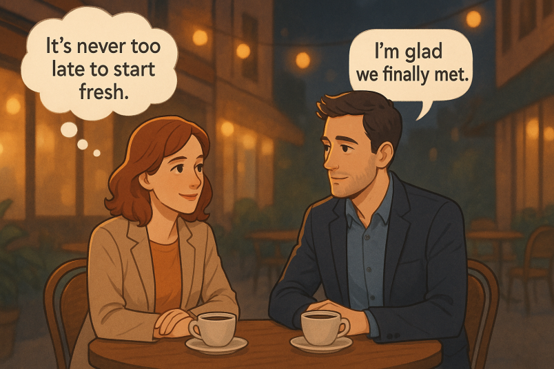 man and woman on their first date