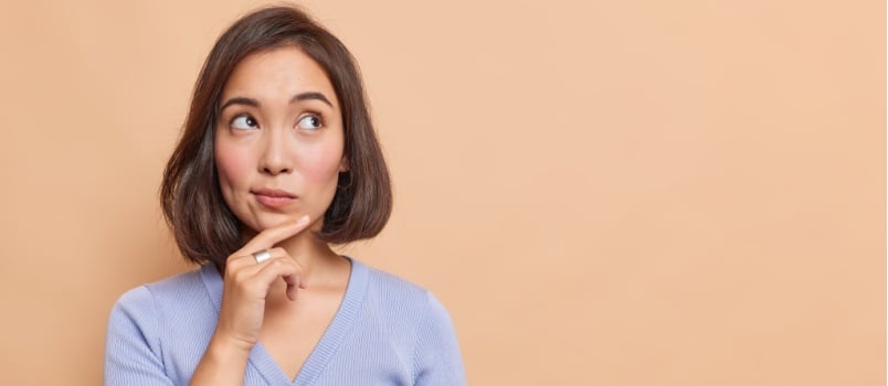 Woman keeps hands on