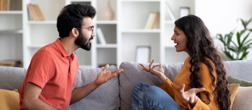 Young couple having conflicts