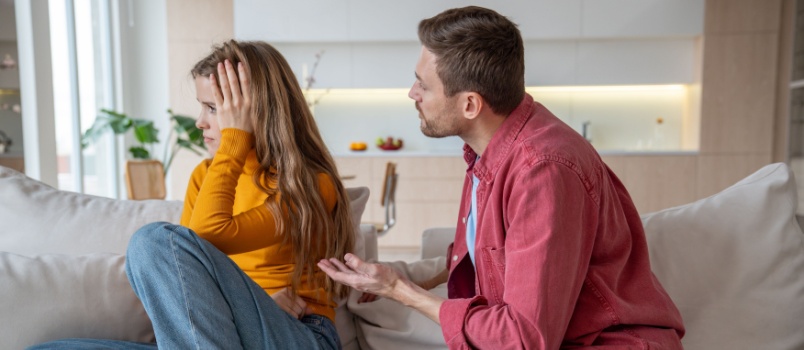Woman ignoring husband