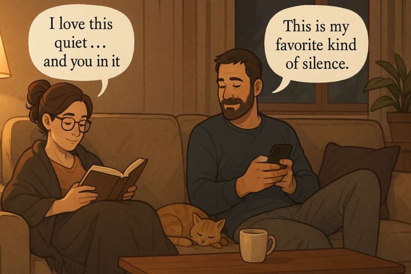 Couple enjoying quiet time