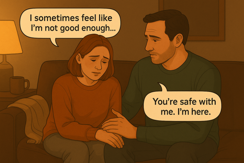 Man supporting his partner