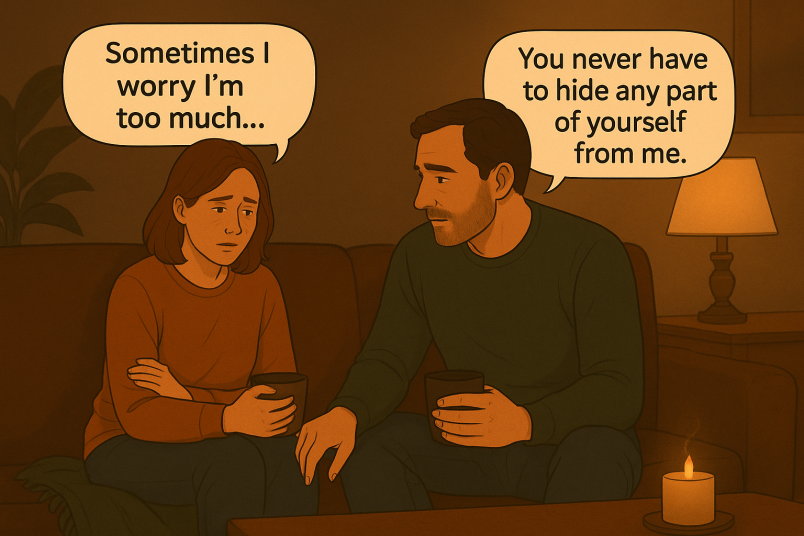 Woman being vulnerable