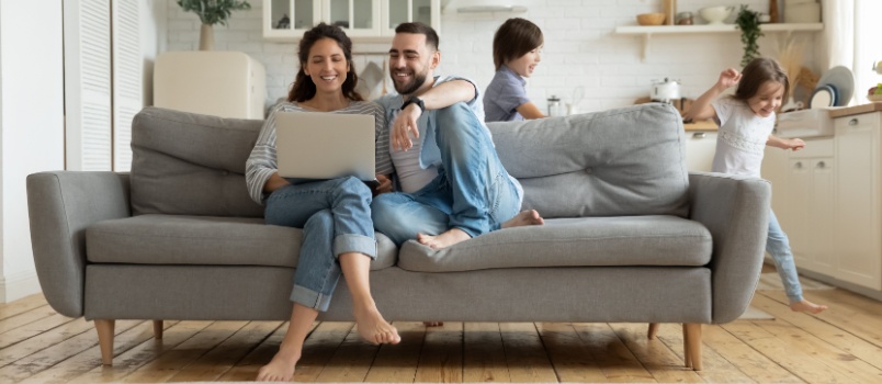Young family enjoying together