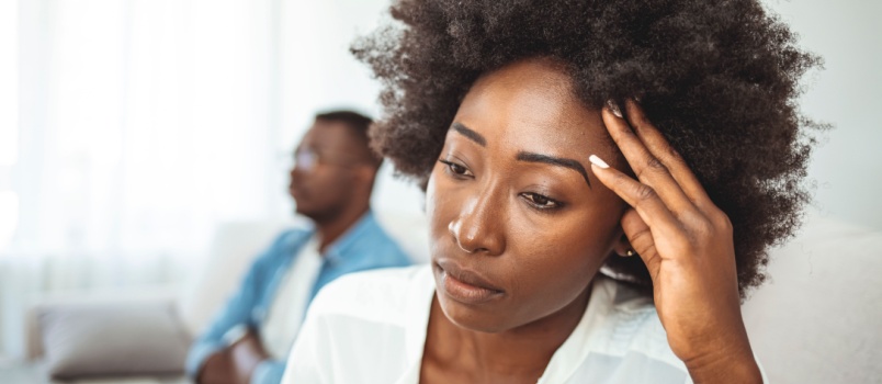 Stressed couple fighting