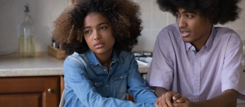 Handsome teen loving couple