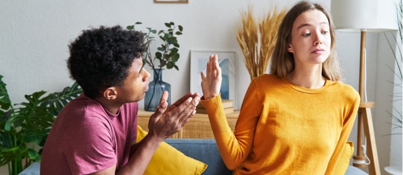 Young couple having conflicts