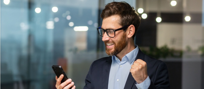 Businessman using smartphone