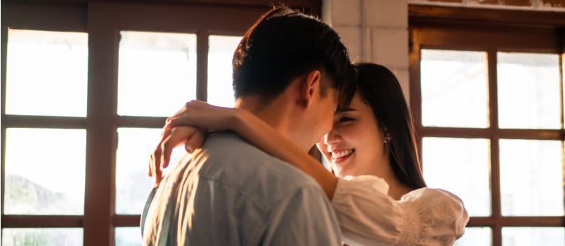 Young loving romantic couple