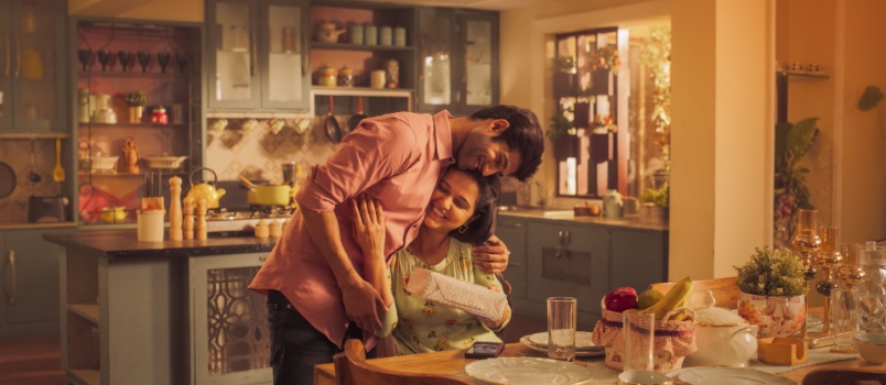 Happy romantic couple