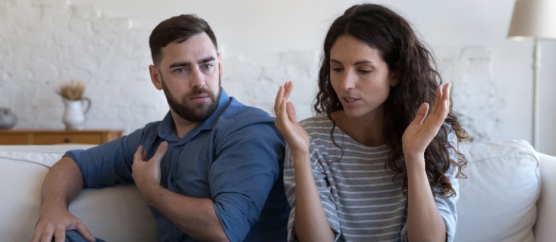 Young couple facing conflicts