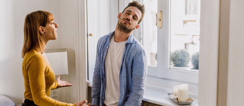 Young couple fighting with each other