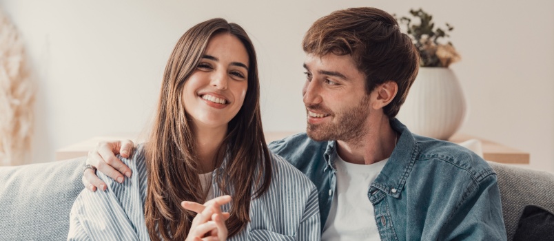 Young positive couple