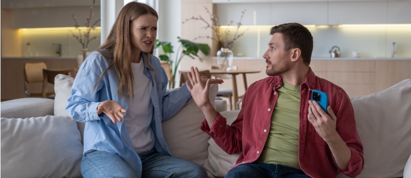 Young couple having conflicts