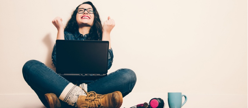 woman listening to music