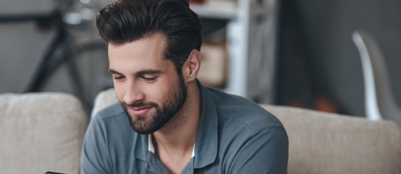 Cheerful handsome young man