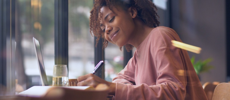 Woman writing letter