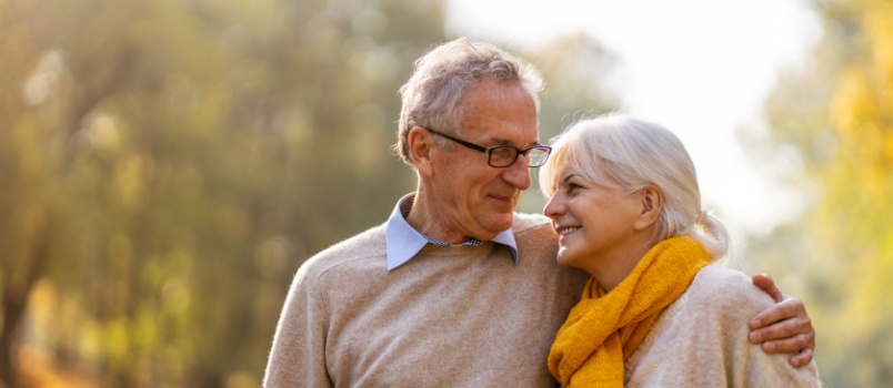 Senior couple enjoying autumn season