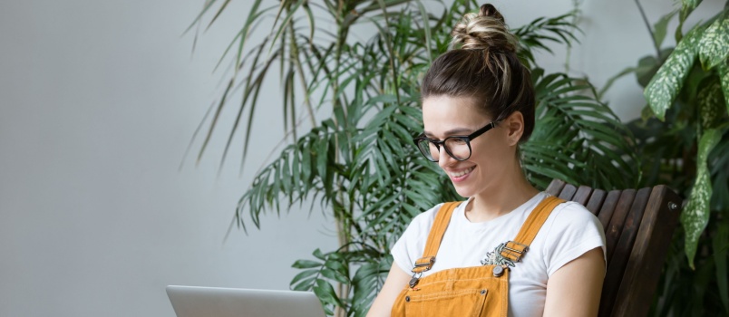 Female working on laptop