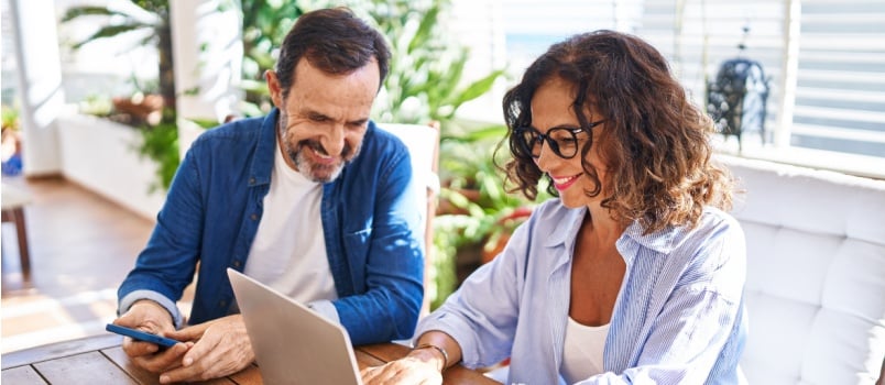 Middle aged smiling couple