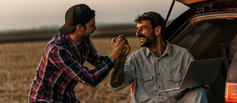 Two friends having fun