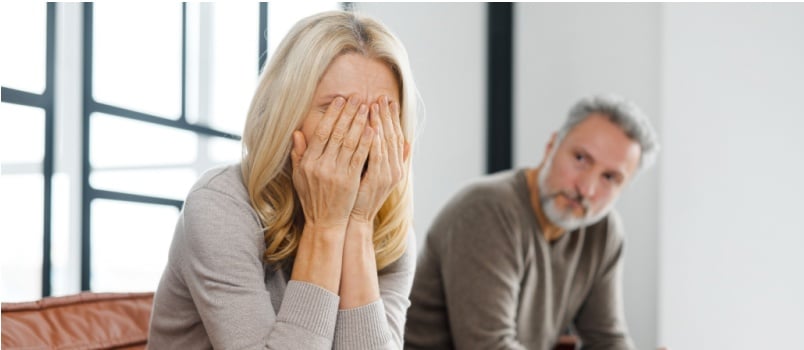 Middle aged couple having conflicts