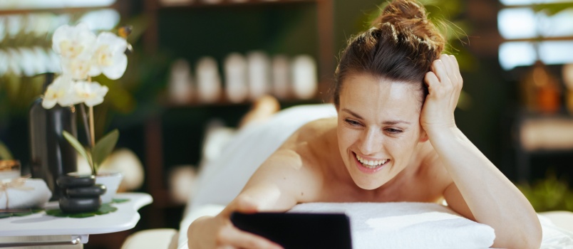 Smiling modern woman