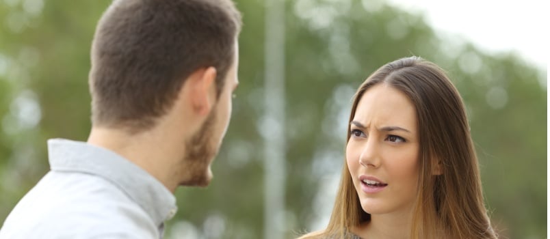Couple having serious conversation