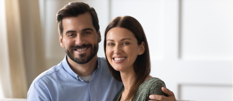 Happy young caucasian couple