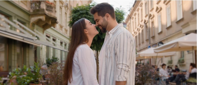 Young couple having love bonding