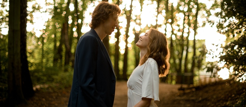 Young couple looking at each other