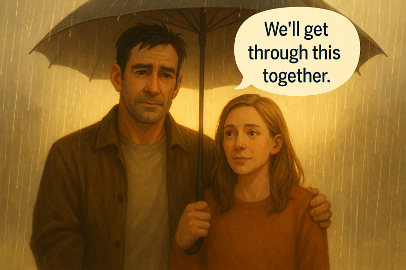 Couple supporting each other