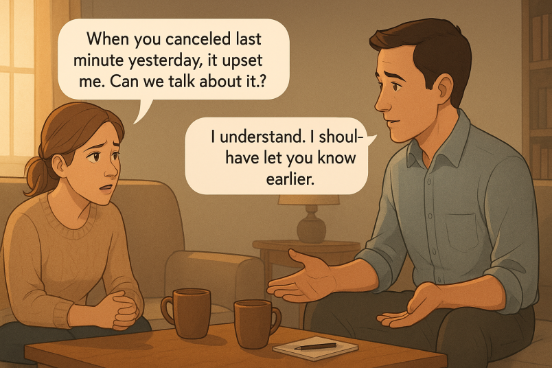 Couple having deep conversation