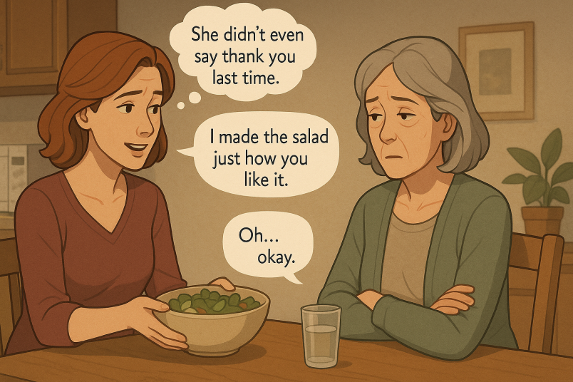 Woman with her family