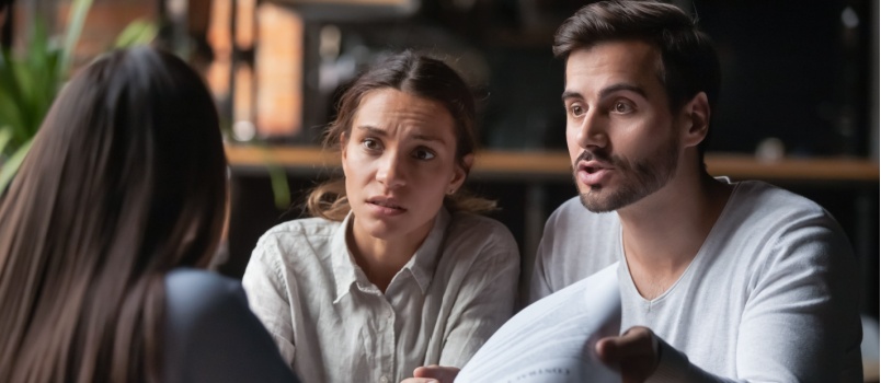 Angry disappointed couple