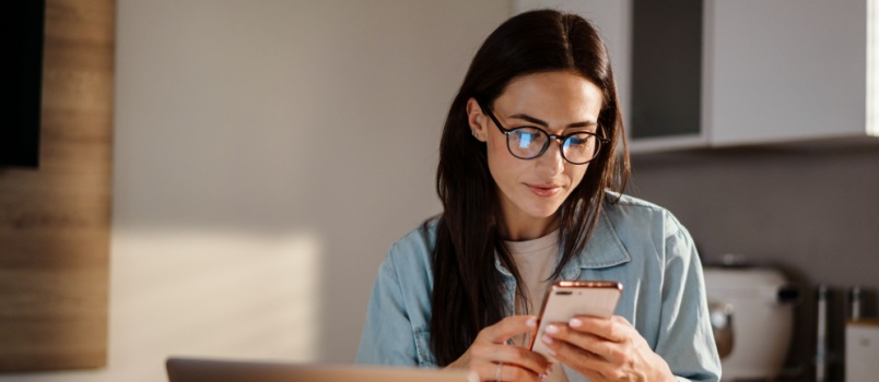 Senior woman using smartphone