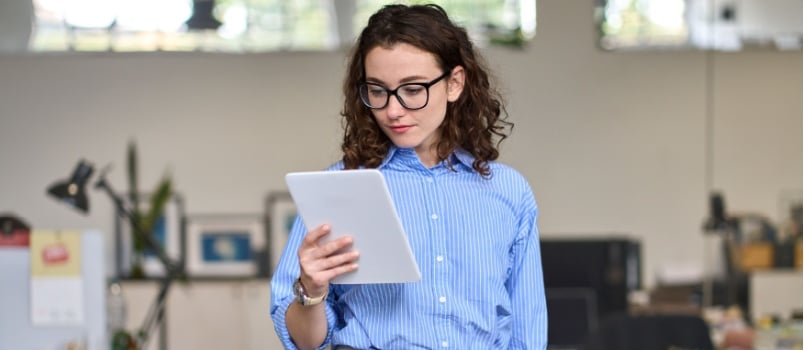 Young smart businesswoman