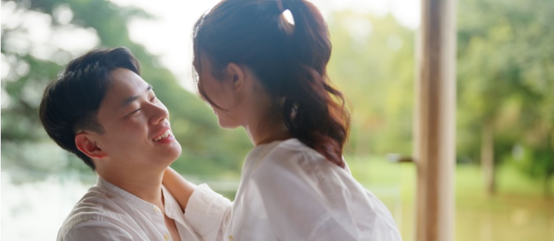 Couple having romantic moment