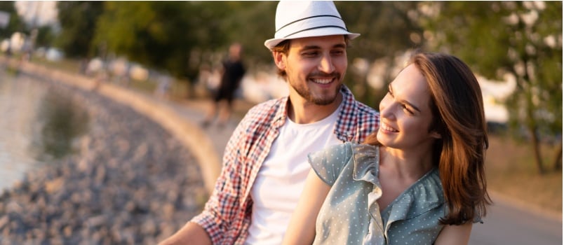 Young couple having fun time
