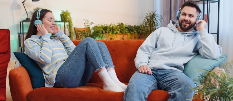 Overjoyed young couple