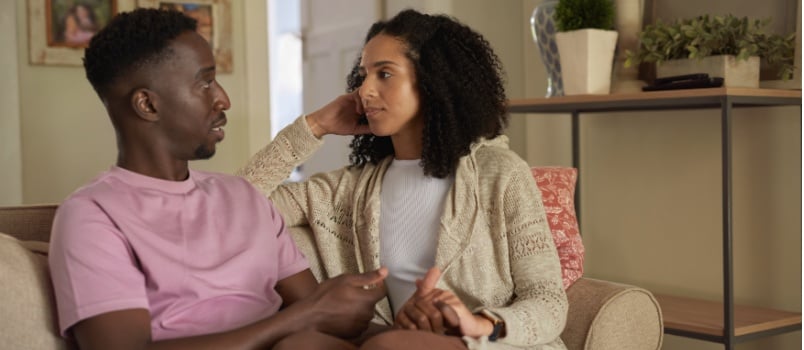 Couple having deep conversation